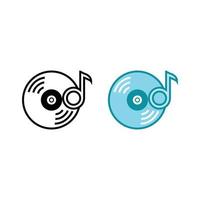 disque la musique logo icône illustration coloré et contour vecteur