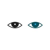 yeux logo icône illustration coloré et contour vecteur