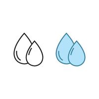 l'eau laissez tomber logo icône illustration coloré et contour vecteur