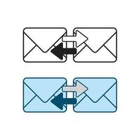 courrier logo icône illustration coloré et contour vecteur