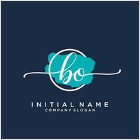 initiale bo féminin logo collections modèle. écriture logo de initiale signature, mariage, mode, bijoux, boutique, floral et botanique avec Créatif modèle pour tout entreprise ou entreprise. vecteur