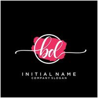 initiale bd féminin logo collections modèle. écriture logo de initiale signature, mariage, mode, bijoux, boutique, floral et botanique avec Créatif modèle pour tout entreprise ou entreprise. vecteur