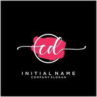 initiale CD féminin logo collections modèle. écriture logo de initiale signature, mariage, mode, bijoux, boutique, floral et botanique avec Créatif modèle pour tout entreprise ou entreprise. vecteur