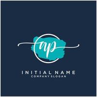 initiale ap féminin logo collections modèle. écriture logo de initiale signature, mariage, mode, bijoux, boutique, floral et botanique avec Créatif modèle pour tout entreprise ou entreprise. vecteur