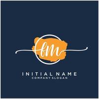 initiale fm féminin logo collections modèle. écriture logo de initiale signature, mariage, mode, bijoux, boutique, floral et botanique avec Créatif modèle pour tout entreprise ou entreprise. vecteur