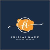 initiale Fi féminin logo collections modèle. écriture logo de initiale signature, mariage, mode, bijoux, boutique, floral et botanique avec Créatif modèle pour tout entreprise ou entreprise. vecteur