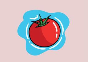 main tiré Frais rouge tomates. des légumes. vecteur dessin animé illustration