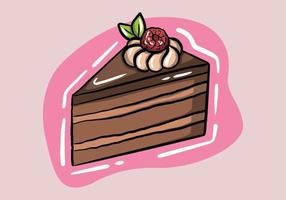 Chocolat gâteau pièce isolé choc en couches dessert. vecteur boulangerie nourriture, crémeux tarte