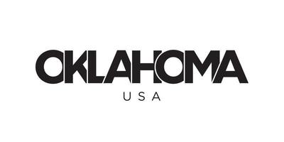 Oklahoma, Etats-Unis typographie slogan conception. Amérique logo avec graphique ville caractères pour impression et la toile. vecteur