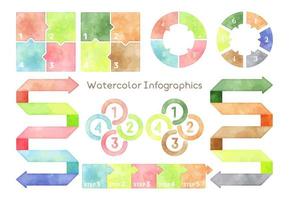 aquarelle coloré infographie éléments ensemble vecteur