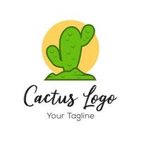cactus logo conception badge vecteur illustration