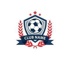 football, football logo. sport emblème, Football étoile badge avec couronne et bouclier vecteur