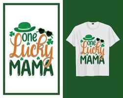 un chanceux maman st patrick's journée t chemise typographie conception vecteur illustration