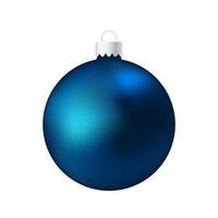 jouet ou boule d'arbre de noël bleu foncé illustration de couleur volumétrique et réaliste vecteur