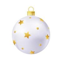 Boule de sapin de Noël gris avec étoile dorée vecteur