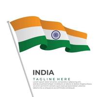 modèle vecteur Inde drapeau moderne conception