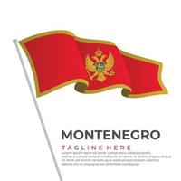 modèle vecteur Monténégro drapeau moderne conception