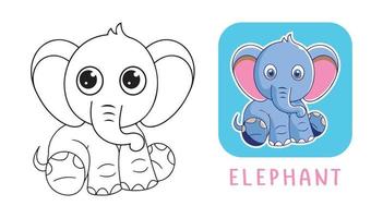 ligne art de une mignonne l'éléphant. adapté pour coloration livre et coloration pages vecteur