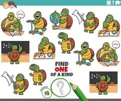 jeu unique pour les enfants avec des tortues comiques vecteur