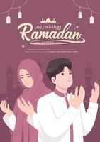magnifique content Ramadan mubarak bannière vecteur