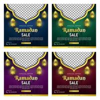 Ramadan vente bannière modèle pour social médias Publier vecteur