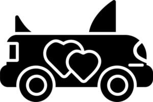 icône de vecteur de voiture de mariage