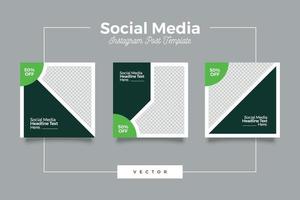 modèle de bundle vert de médias sociaux vecteur