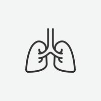 poumons, humain, icône isolé de la santé pour la conception graphique et site Web vecteur