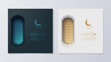 eid al-fitr Moubarak, Ramadan Karim, islamique style salutation Contexte collection ensemble avec arabe ornements vecteur