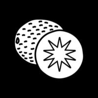 icône de glyphe de mode sombre kiwi vecteur