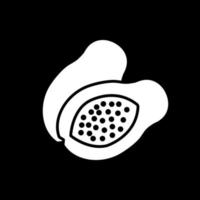 icône de glyphe de mode sombre de papaye vecteur