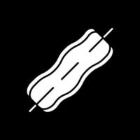 icône de glyphe de bacon en mode sombre vecteur