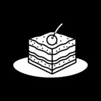 icône de glyphe de mode sombre de morceau de gâteau vecteur