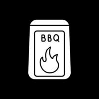 icône de glyphe de mode sombre de fourniture de démarreur de barbecue vecteur