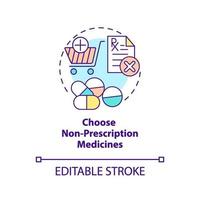 Choisissez l'icône de concept de médicaments sans ordonnance vecteur