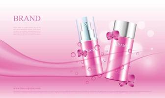 publicité de produits cosmétiques avec orchidées et illustration vectorielle de débit d & # 39; eau