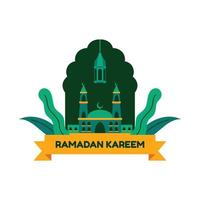 Ramadan kareem avec islamique illustration ornement. Ramadan kareem salutation Contexte islamique avec mosquée vecteur