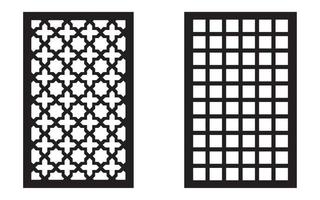 motifs noirs sur fond blanc, vecteurs islamiques avec panneaux floraux pour découpe laser cnc vecteur