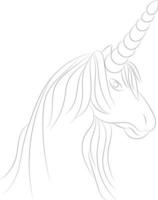 Licorne vecteur ligne art coloration pages Licorne illustration pour coloration livre