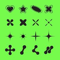 y2k symboles. rétro étoile Icônes, y2k formes et graphique vecteur