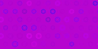 modèle vectoriel violet clair avec des signes ésotériques.