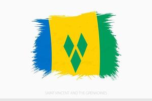 grunge drapeau de Saint Vincent et le grenadines, vecteur abstrait grunge brossé drapeau de Saint Vincent et le grenadines.