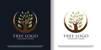 arbre logo conception avec crétif concept prime vecteur