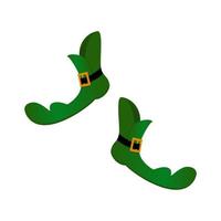 vecteur illustration de lutin vert chaussures. conception pour st. patrick s journée.