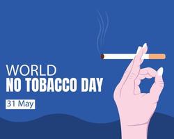 illustration vecteur graphique de main en portant une allumé cigarette et émettant fumée, parfait pour international jour, monde non le tabac jour, célébrer, salutation carte, etc.