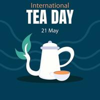 illustration vecteur graphique de feuillu théière et en buvant tasses, parfait pour international jour, international thé jour, célébrer, salutation carte, etc.