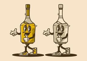 mascotte personnage conception de un de l'alcool bouteille vecteur