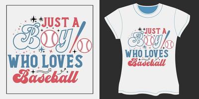 base-ball sublimation conception. juste une garçon qui aime base-ball vecteur