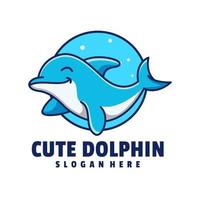 mignonne dauphin logo modèle vecteur