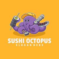 Sushi dessin animé logo vecteur